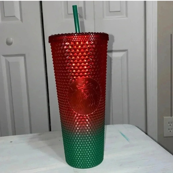 Starbucks Tumbler cup Red Holiday Winter 2021 Jeweled Disney Mickey 24oz - Picture 1 of 10